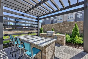 Pool-side gas grilling stations